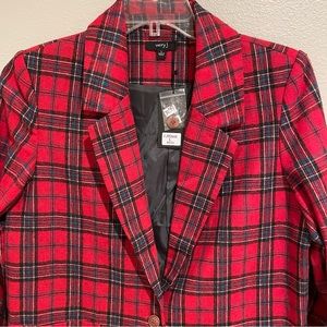 Red Plaid Jacket Long - Large (12)